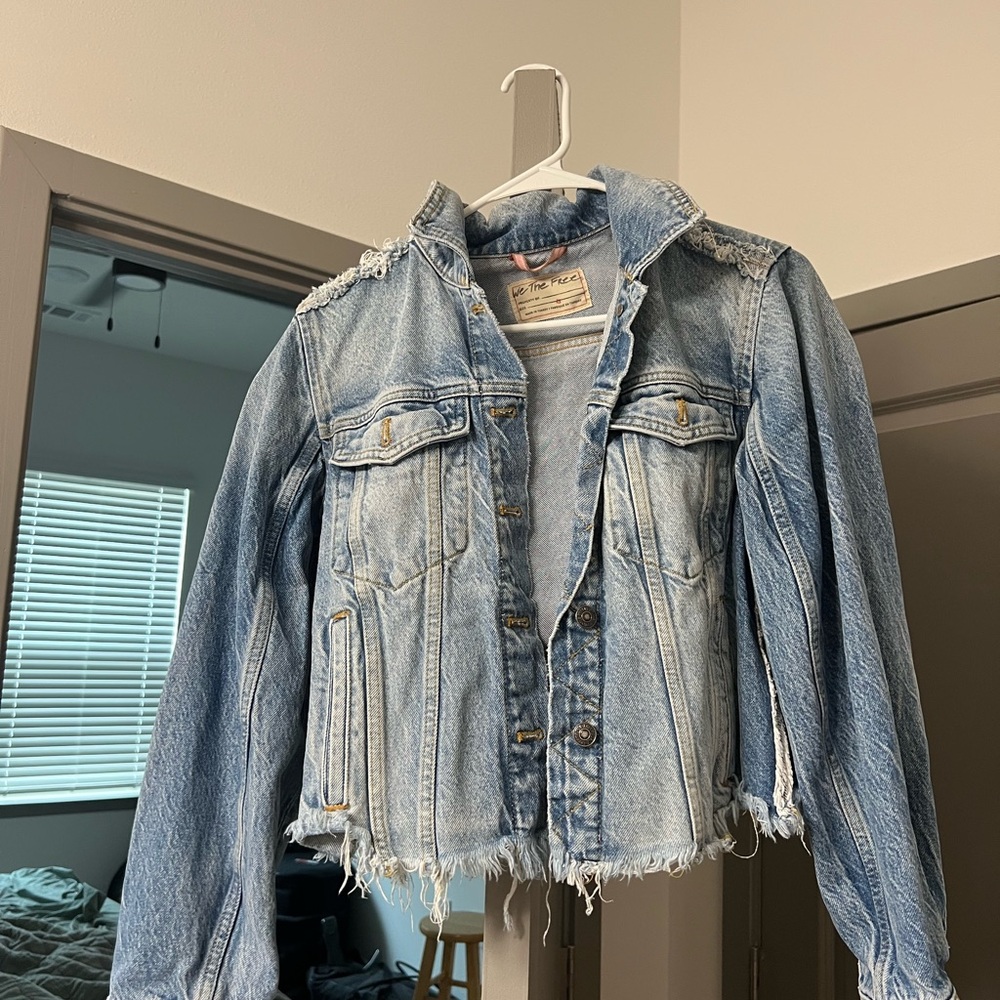 We The Free Vintage Blue Denim Jacket